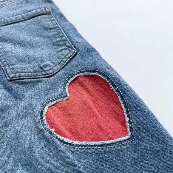 Vintage Y2K Revice Heart Patch Highwaist Skinny Jeans - Picture 3 of 7